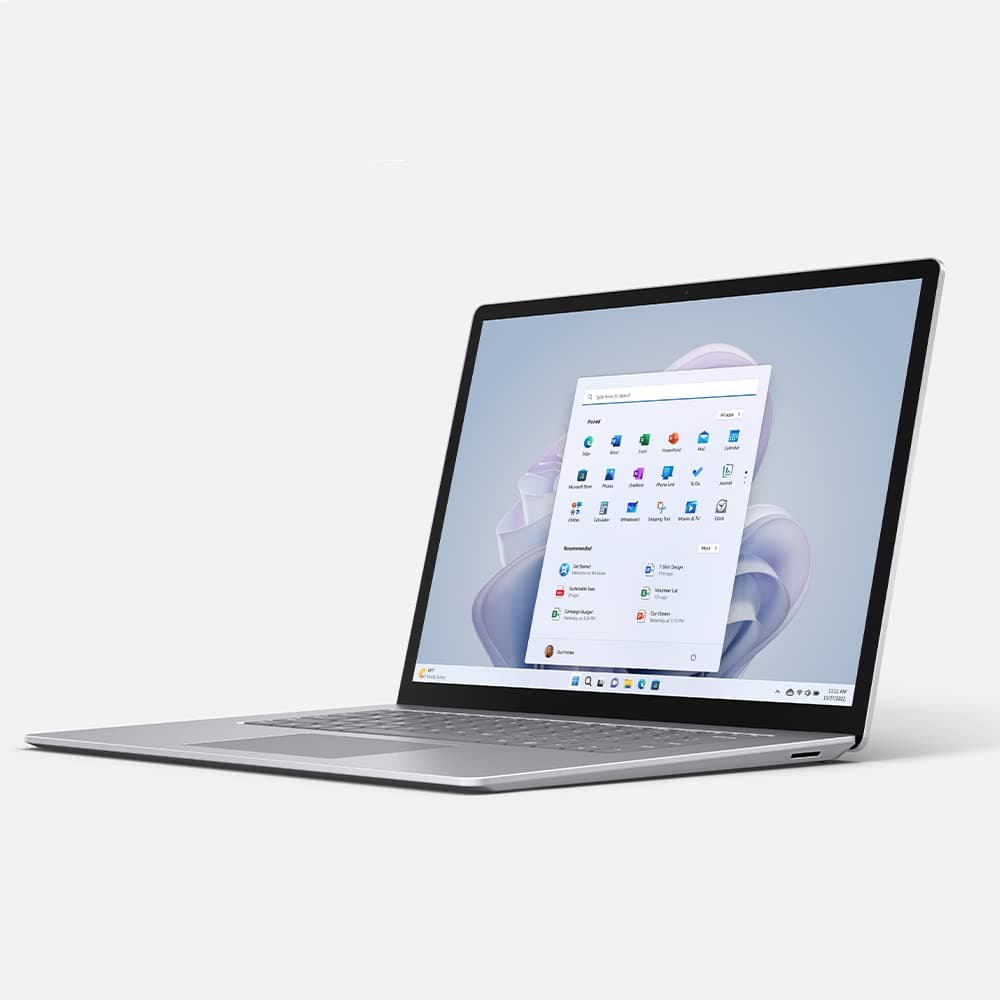Microsoft Surface Laptop 5 with 13.5" PixelSense Display 12th Gen Intel® Core™ i5-1235U Processor Intel® Iris® Xe Graphics eligible - 8GB RAM 512GB SSD - Windows 11 Home - Platinum