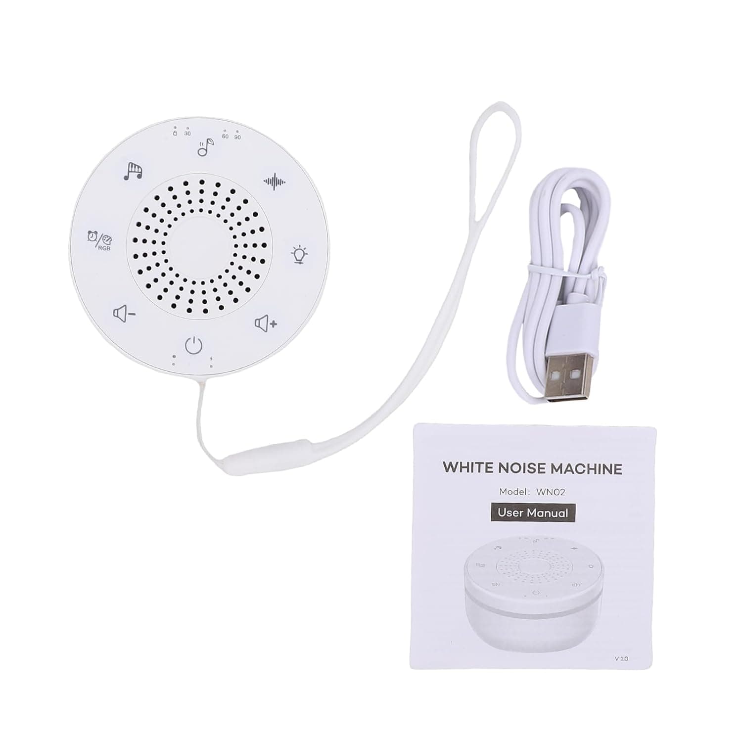 Eacam White Noise Machine Sleep Sound Machine 30 Soothing Sounds Memory Function Portable Sleep Aid 5 Colors Light Rechargeable for Baby Kids Adults