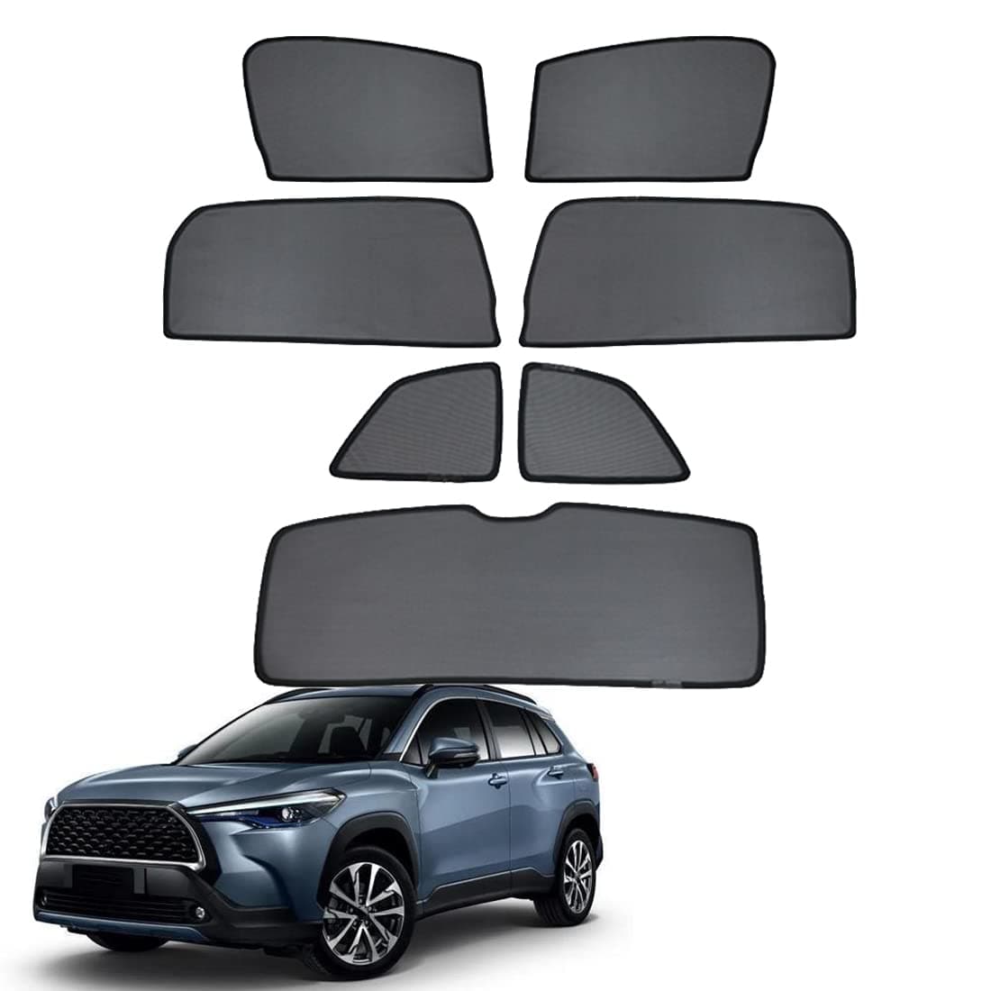 Car Window Shade for Kids Side Window Sun Shade for Corolla Cross 2020-2022 Magnetic Curtain Sun UV Protection Covers for Baby Sleeping Auto Accessories,7PCS
