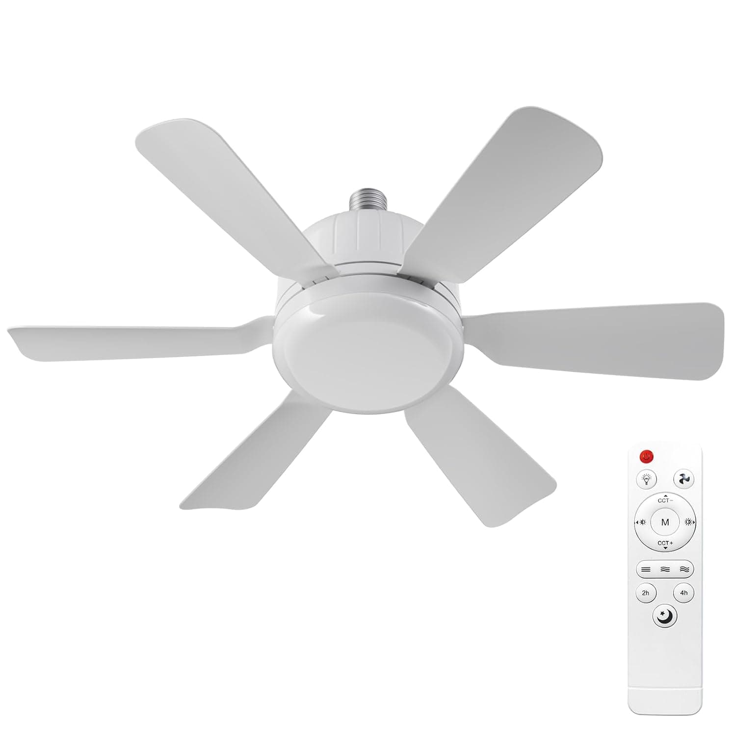Labymos Silent Removable Fan Blade Fan Light Six Blade Fan Light 3000K-6500K Color Temperature Adjustable With Remote Control for Home Bedroom Kids Study Room Living Room