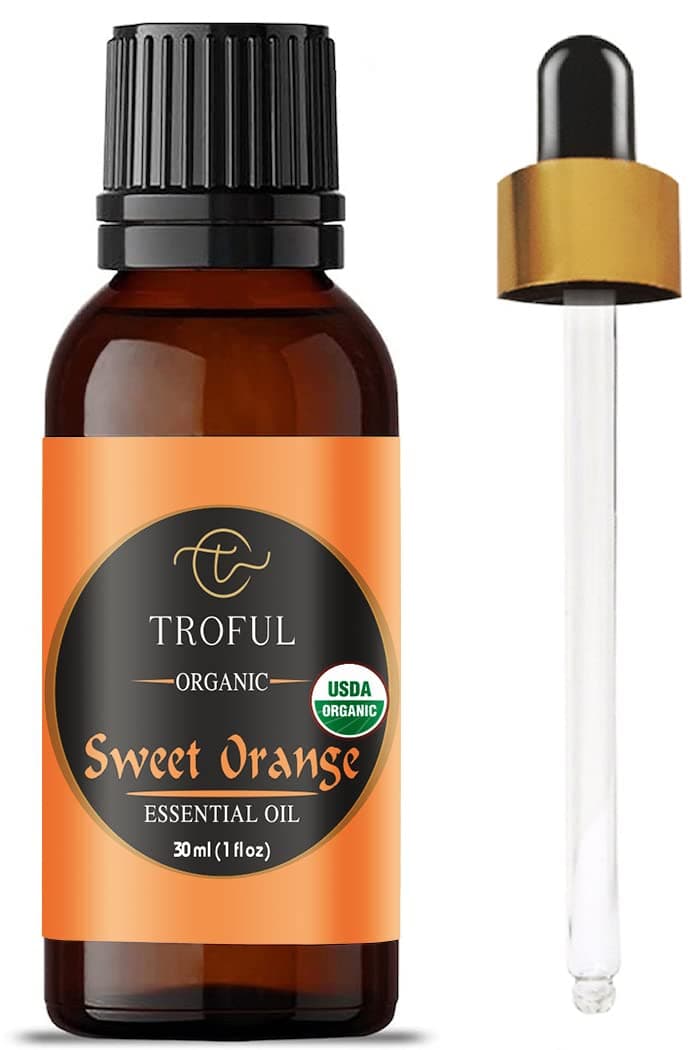 Sweet Orange Organic Essential Oil -100% Pure Natural USDA Organic Essential Oil for Aromatherapy, Diffusers, DIY, Skin, Hair, Body Care -30 ML