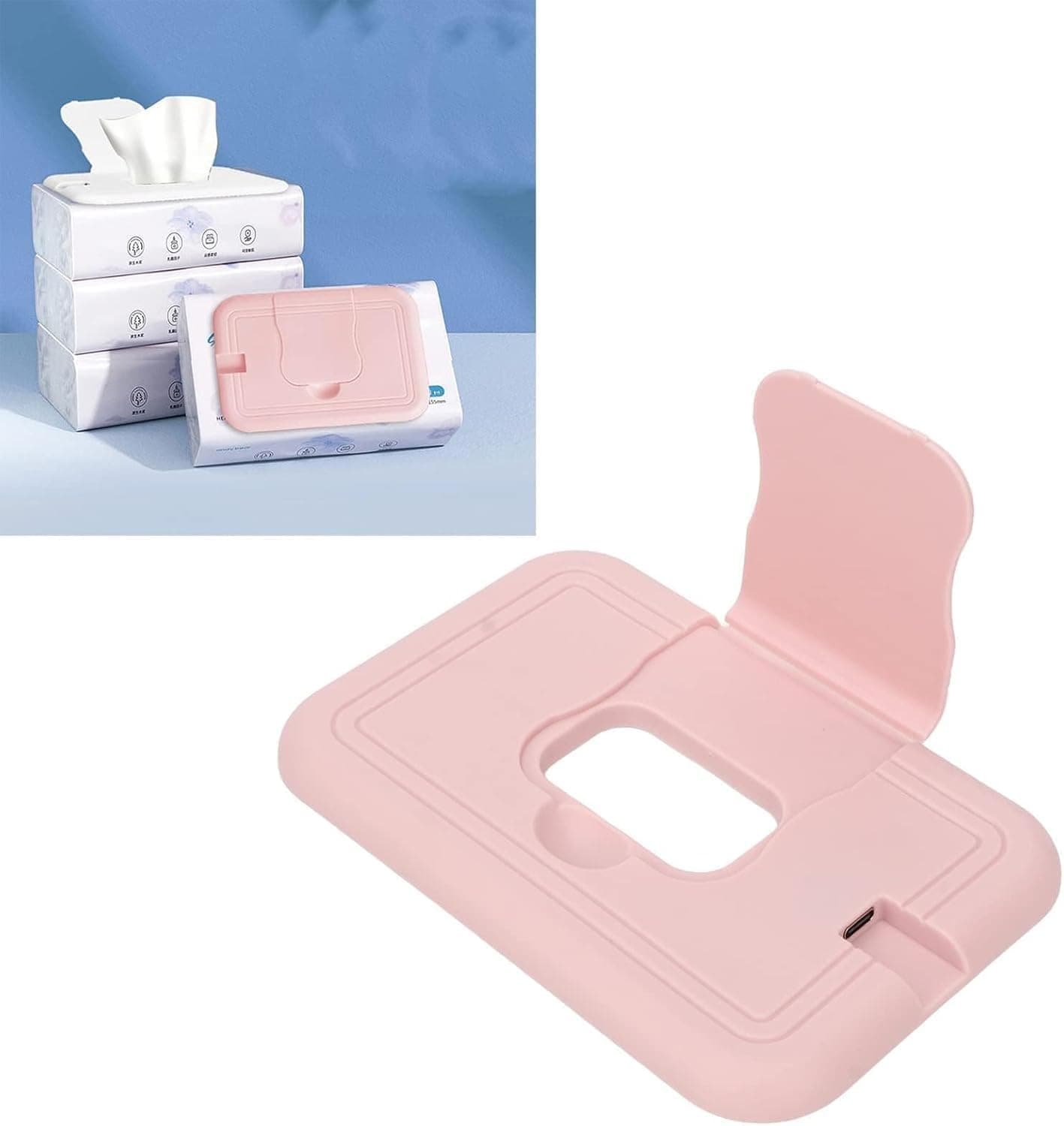 Joyzzz Wipes Warmer, Portable USB Baby Wipe Heater with Moisture Lock, Constant Temperature Control, Silent Operation, Travel Essential for Car and Nursery, Gift for Infants