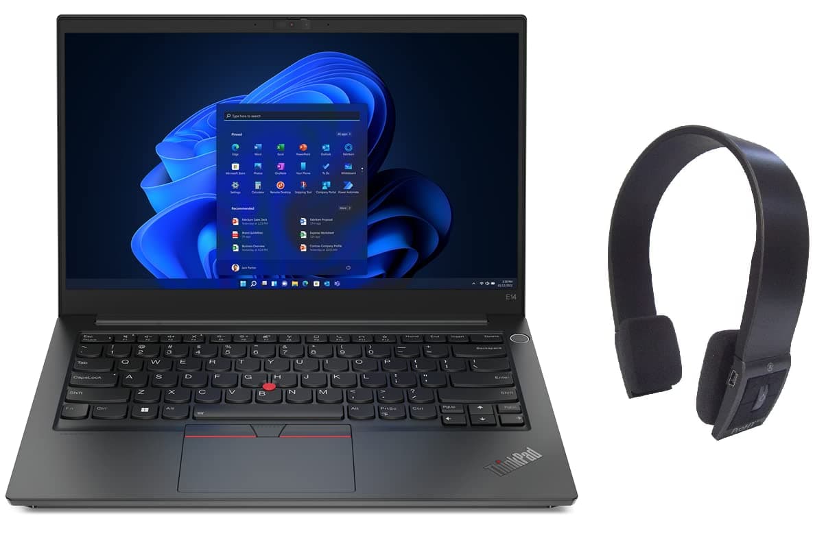 Lenovo ThinkPad E14 Gen 5. Business Laptop 14" FHD 300Nits Display 13thGen Core i7-13700H 16GB 1TB Intel Iris Xe Graphics FingerPrint WIN11 Pro Black Free WIRELESS Headset (UAE VERSION AND UPGRADED)