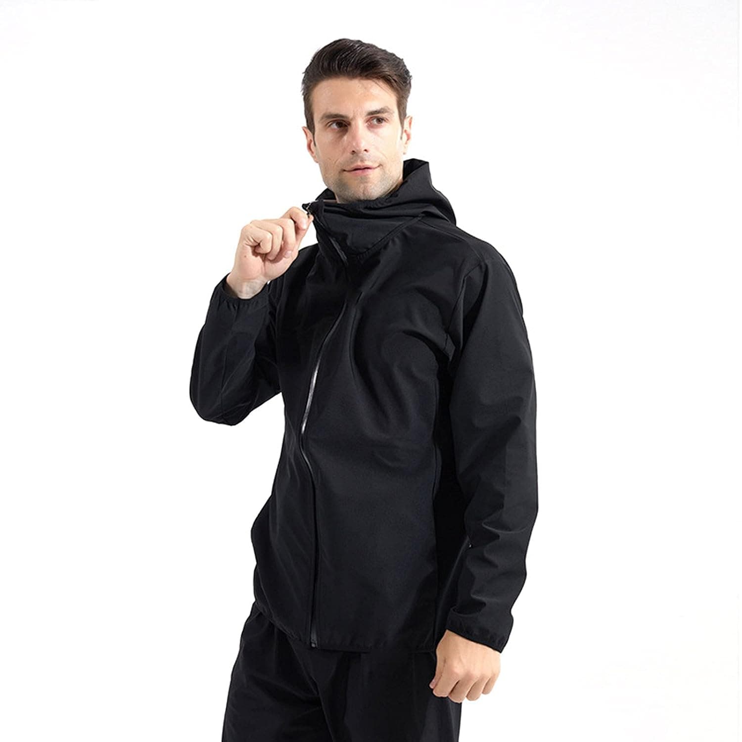 Heavy Sweat Suit,sauna Suit,men's Hot Sweat Sauna Suit,sports Jacket,exercise Long-sleeved Vest With Zipper,slimming Polymer Fitness Trainer