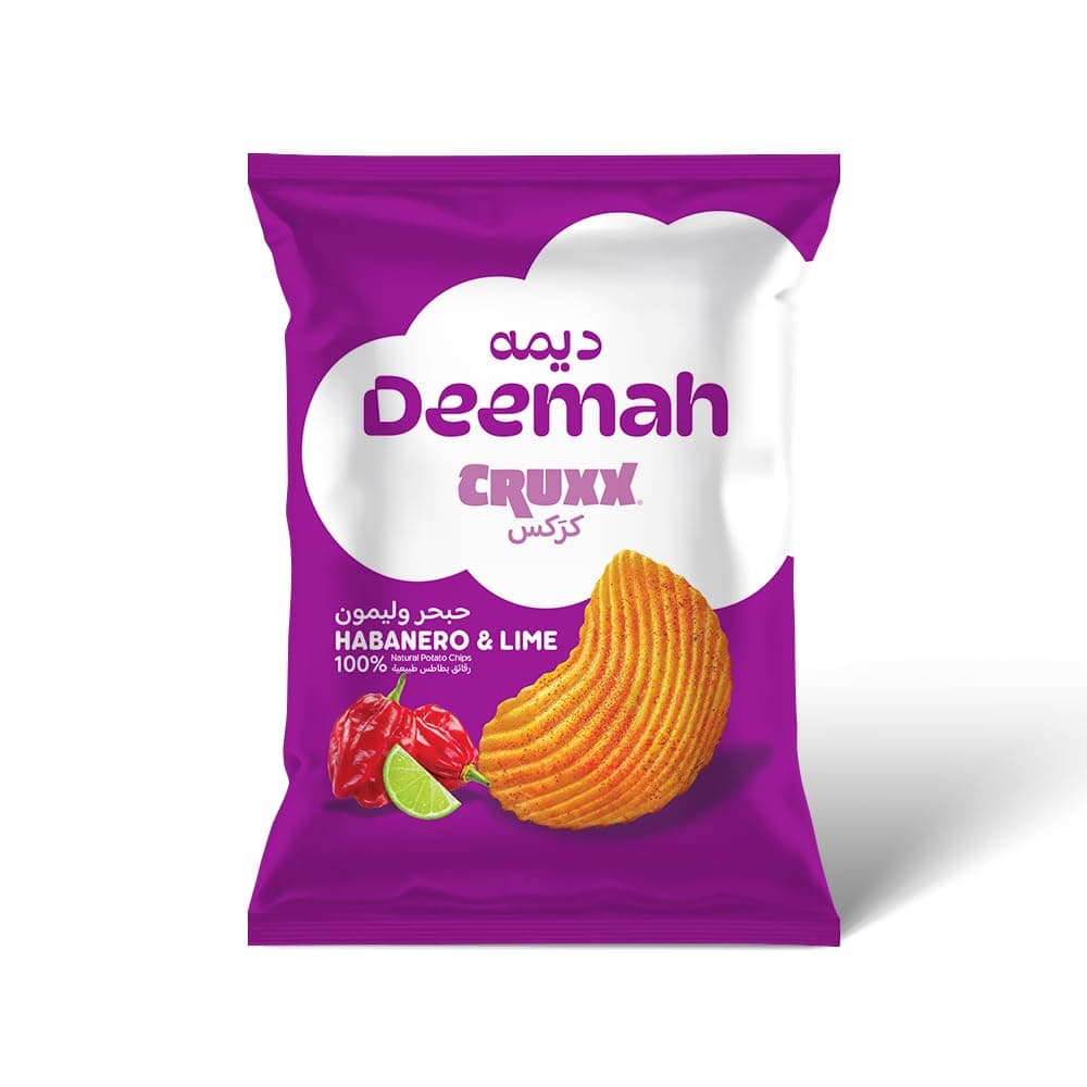 Deemah Cruxx Habanero and Lime Flavour Potato Chips 75 g
