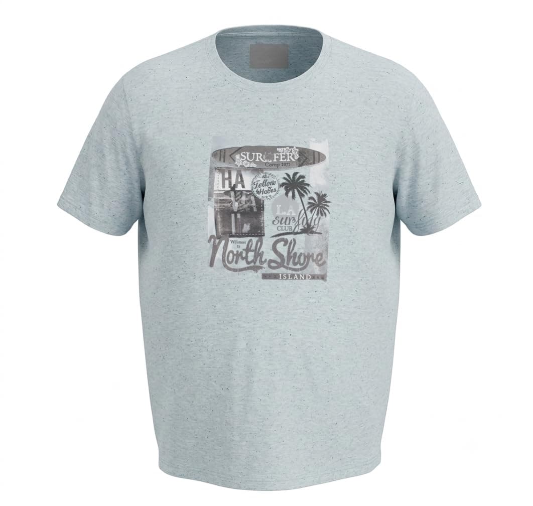 MAX...L Men's Big Size Graphic T-Shirt - Premium 50% Cotton 50% Polyester Blend, Comfortable Short Sleeve Crewneck Casual Summer Tee - 4072523