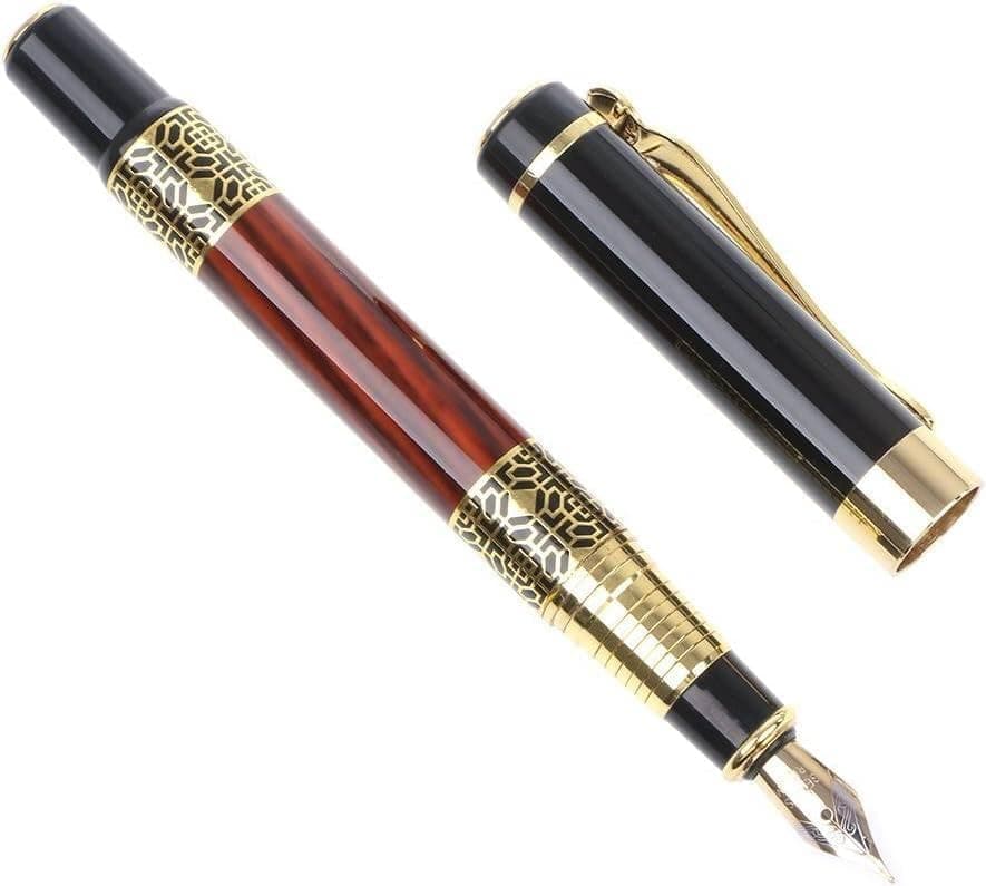 1Pc Fountain Pen Imitation Mahogany Twill Metal Fountain Pen mm Writing Instrument Drawing Tool Office Stationery Very Practical and Practical Design, Fountain Pens, Writing and Correction Supplies
