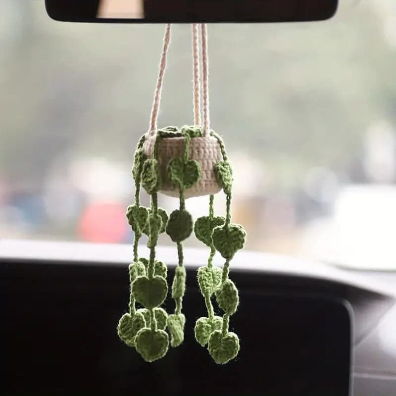 Tazweeq Car Mirror Hanging Accessories, Boho Handmade Hanging Interior Aesthetic Decor, Fits Car & Truck Interior