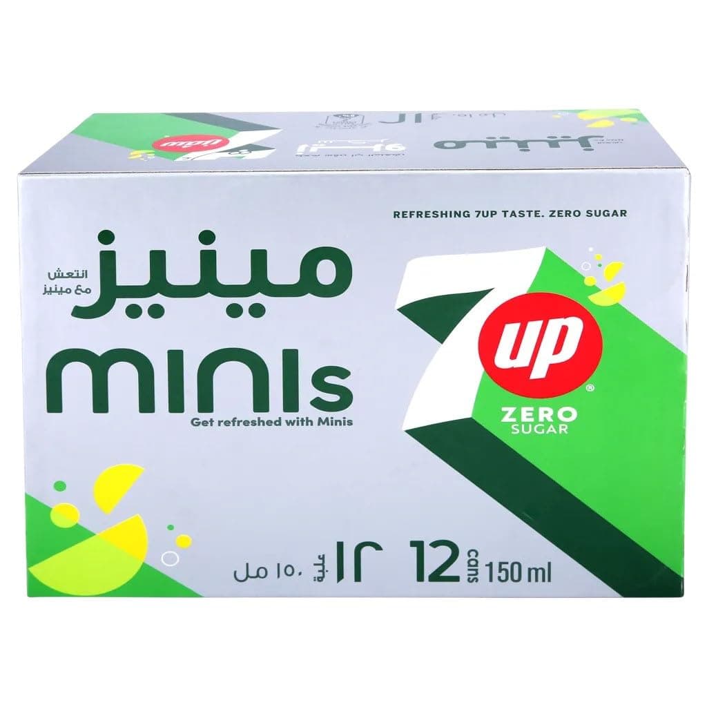 7Up Free Carbonated Soft Drink, 12 x 150 ml