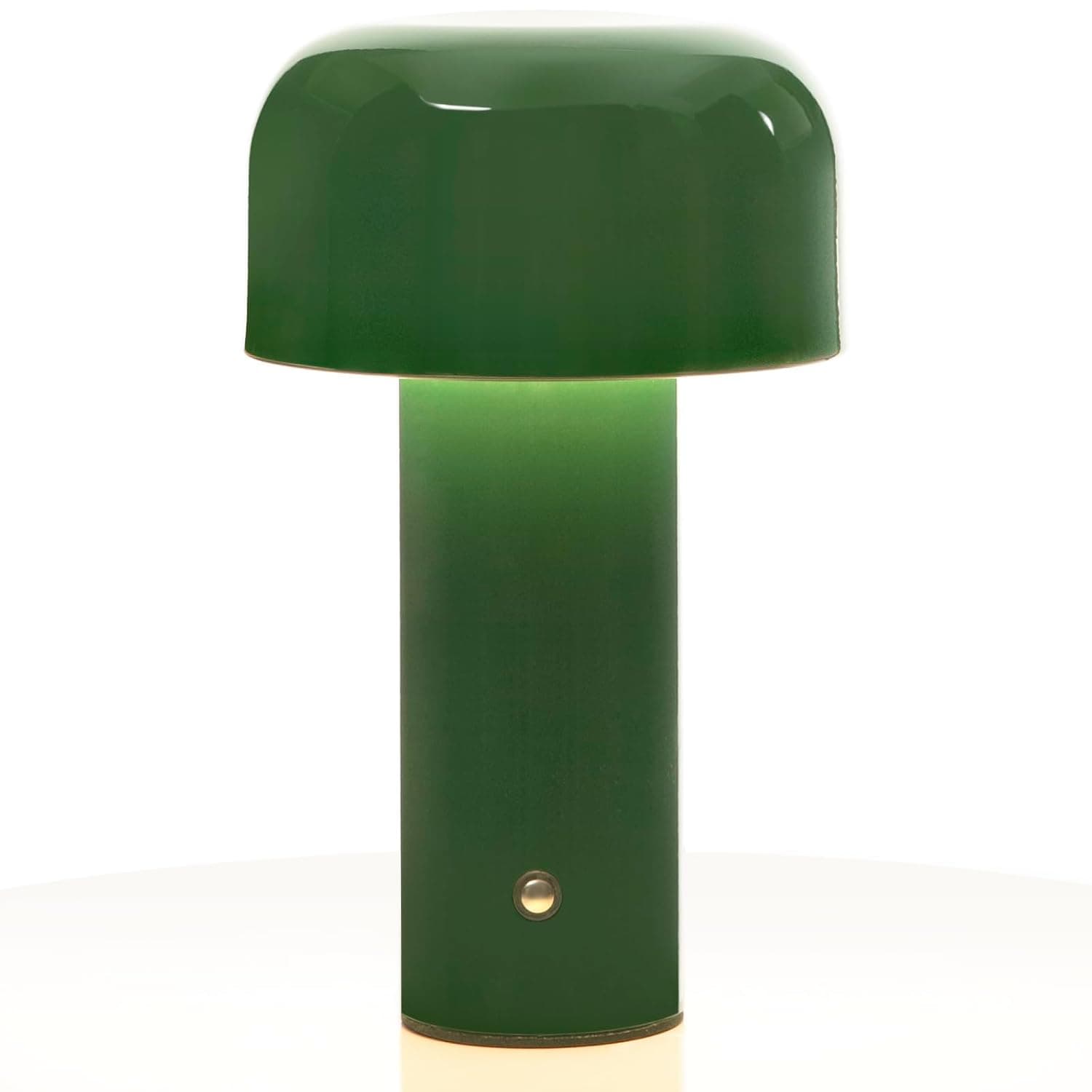 Glivpny Modern Mushroom Table Lamp for Portable Touch Dimming,Rechargeable LED Night Light with 3-Levels Brightness,Bedside Lamp for Indoor Outdoor Restaurant Bar Coffee Shop (Dark Green), HJ-JS001