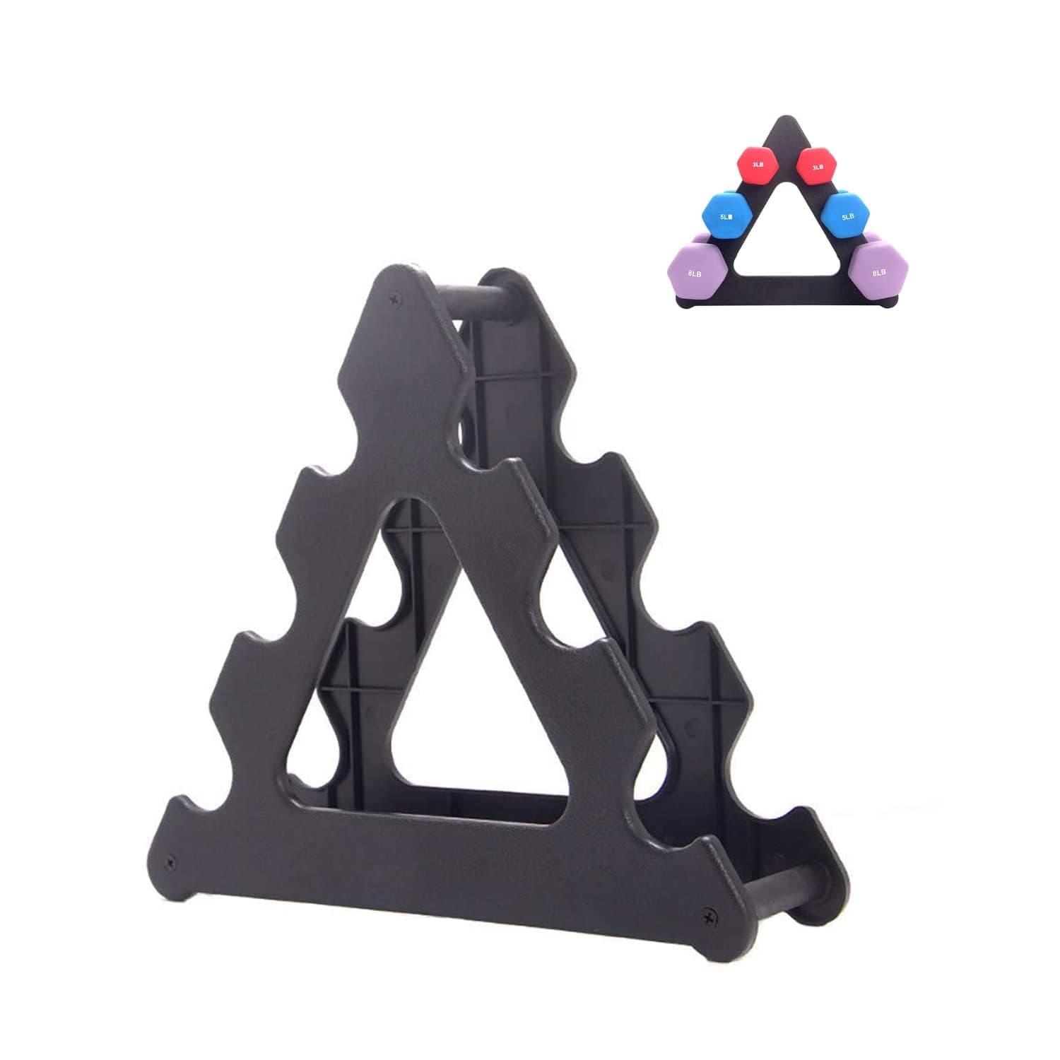 Aputue Dumbbell Rack, 3 Tier Compact Dumbbell Holder, Dumbbell Weight Stand for Home, Exercise Weight Rack for Dumbbells Gym Workouts Office Fitness Max Load 30 lbs (Without Dumbbells)