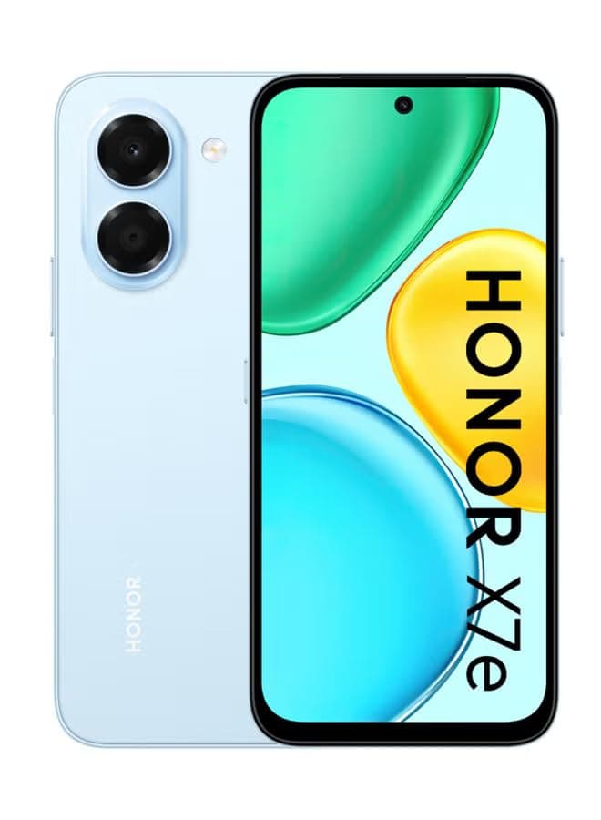 HONOR X7e Smartphone, Silicon-Carbon Battery, 45W HONOR SuperCharge, 120Hz Display, 50MP AI Camera, IP64 Water & Dust Resistance, 6GB RAM+ 128GB Storage, Dual SIM, Light Blue