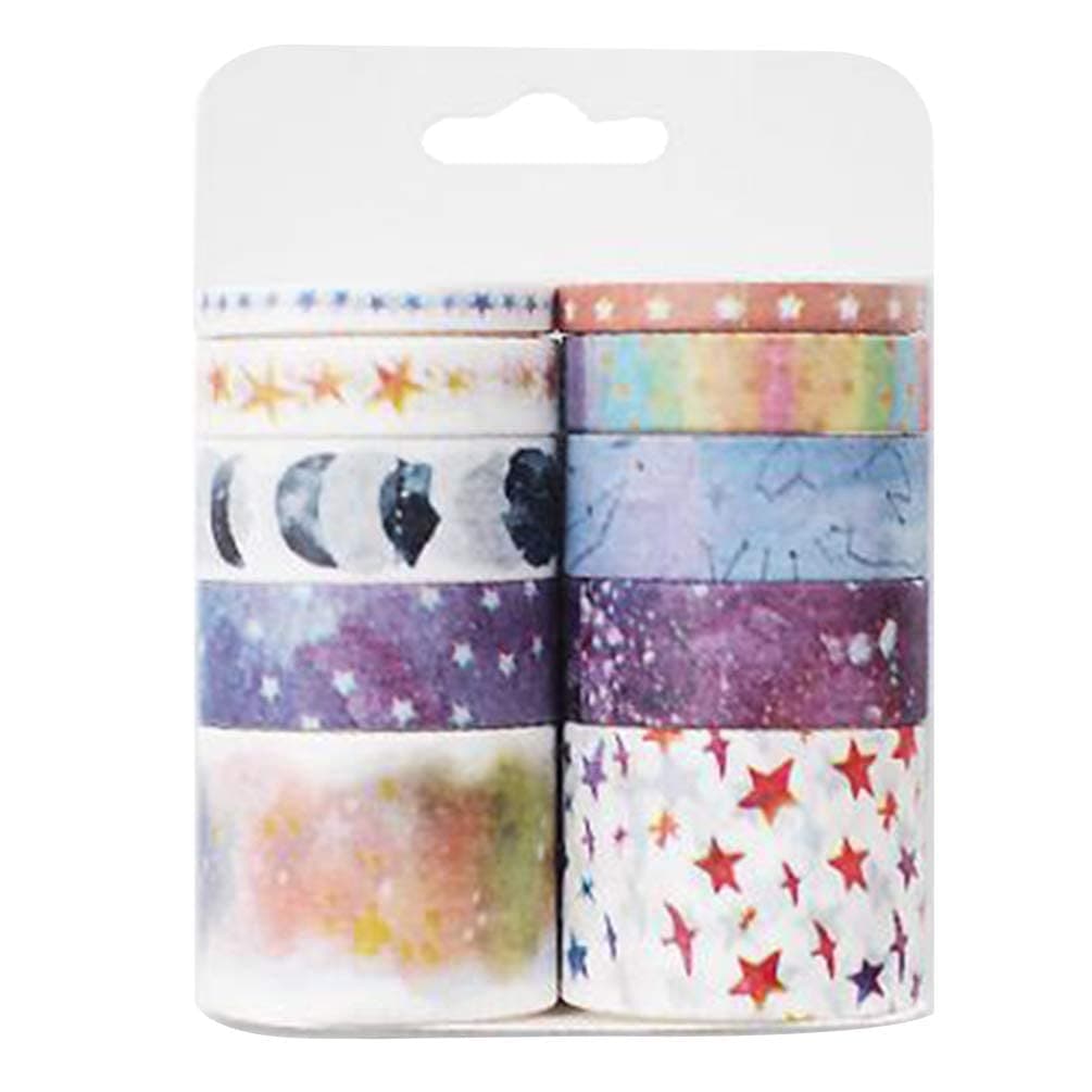10 Pcs Masking Washi Tape DIY Paper Tape for DIY Craft Scrapbooking Gift Wrapping Planner