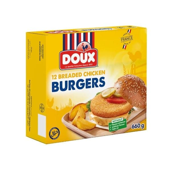Doux Breaded Chicken Burgers 660 g