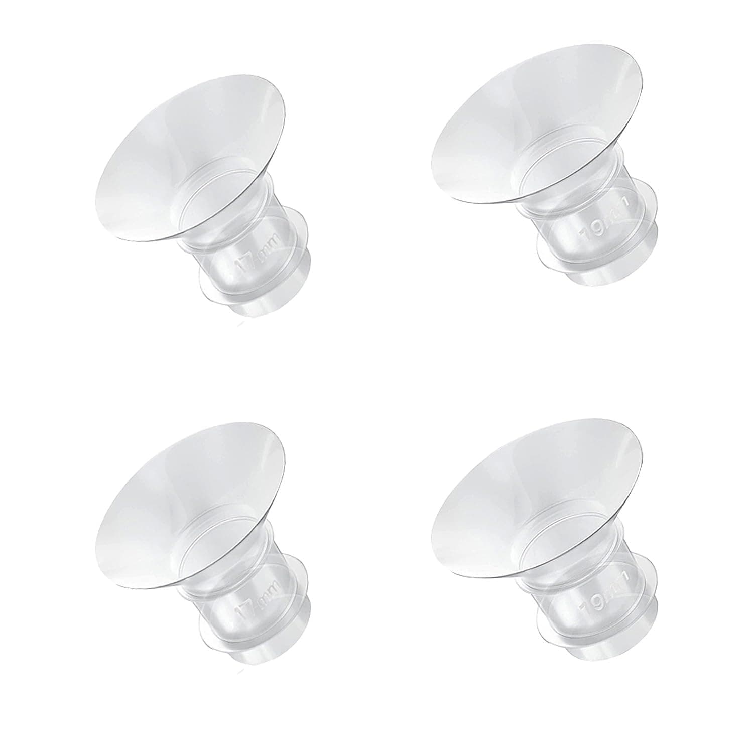 4pcs Flange 17mm 19mm Inserts for momcozy S9/S12/S9pro/S12pro/Lansinoh/Bellababy Pump Parts Replace, Wearable Breast Pump Shield/Flange Insert to Reduce 24mm Down to 17mm/19mm