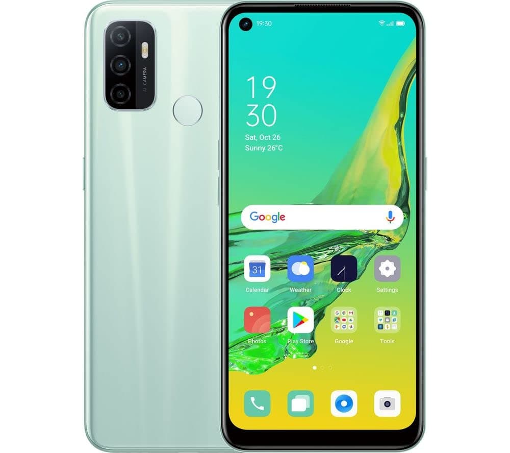Oppo A53s Dual-SIM 128GB ROM + 4GB RAM (GSM Only | No CDMA) Factory Unlocked 4G/LTE Smartphone (Mint Cream) - International Version