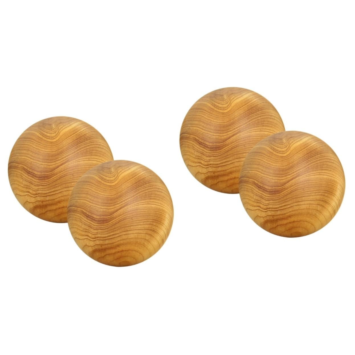 GLEAVI 4pcs Smooth Hand Massage Balls Durable Palm Massage Balls for Hand Exercise Relaxation Portable Wood Handballs for Home Decor Elder Care