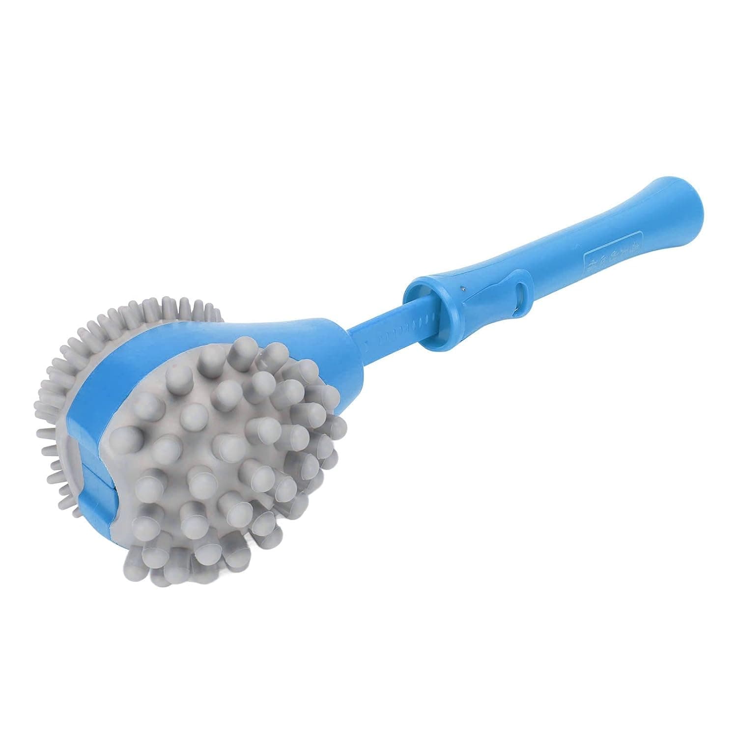 Massage Hammer 2 Soft Heads Retractable Flexible Handle Large Area Body Relaxation Massager Portable Silicone Manual Massage Hammer Stick for Back Neck and Hand (Blue)
