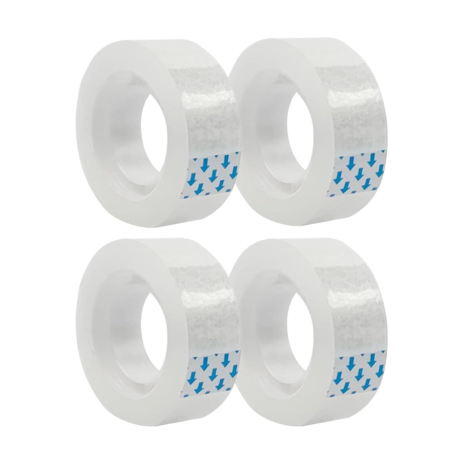 Ykimok 4 Rolls Ultra Easy Tear Clear Clear Tape Refills for Dispensers, 0.7 Inch Wide, 27.3 Yards Long, Perfect for Gift Wrapping, Crafts, Home, School, Office