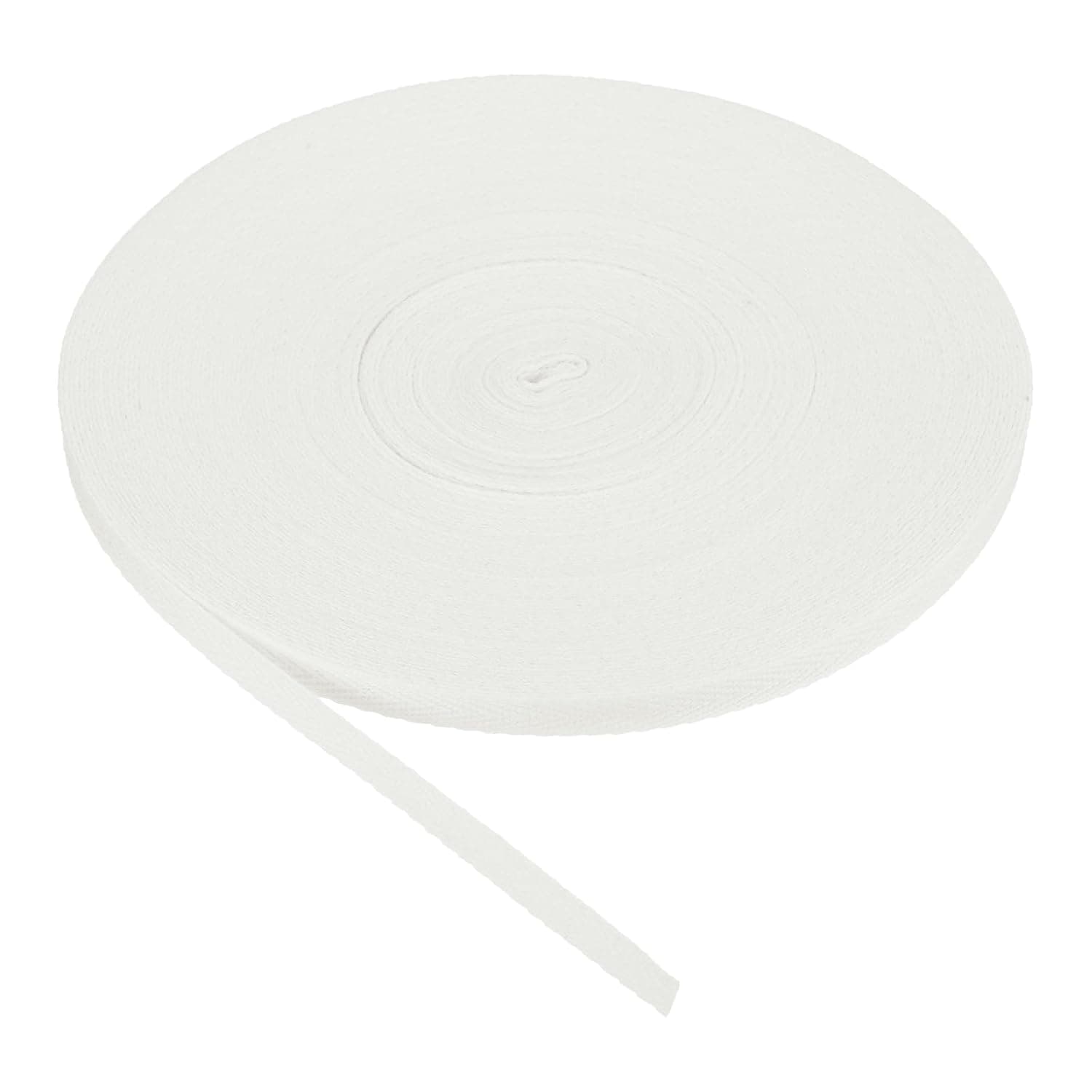PATIKIL Cotton Twill Tape 6mm 23m Cotton Ribbon Bias Binding Tape Herringbone Webbing Trim for Sewing Gift Wrapping, White