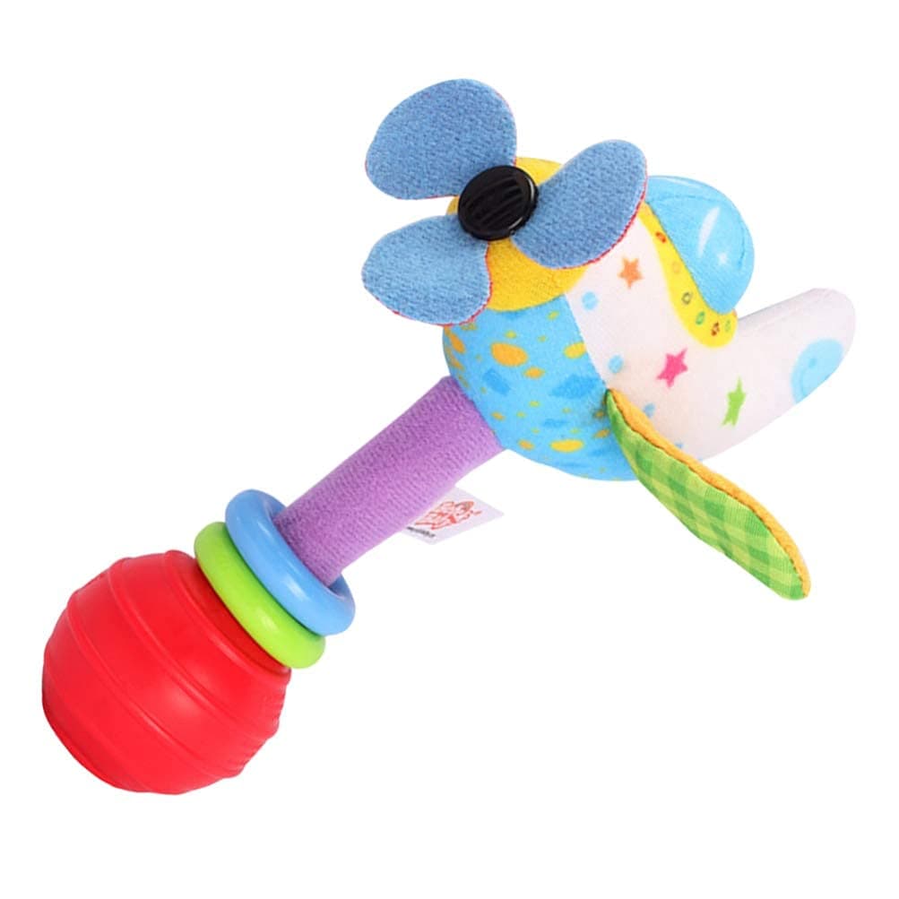 Baby Soft Rattles Toy Infant Shaker Teether Cute Stuffed Airplane Handbells for Newborn Baby Gifts