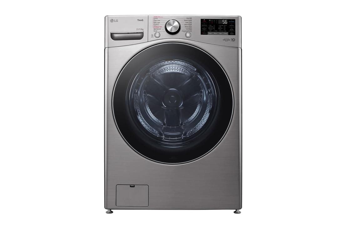 LG Home Washing Machine, Front Automatic, Full Drying Combo, 21 Kg, Drying 12 Kg, Thinq?, Wi-Fi, Silver,WS2112XMT