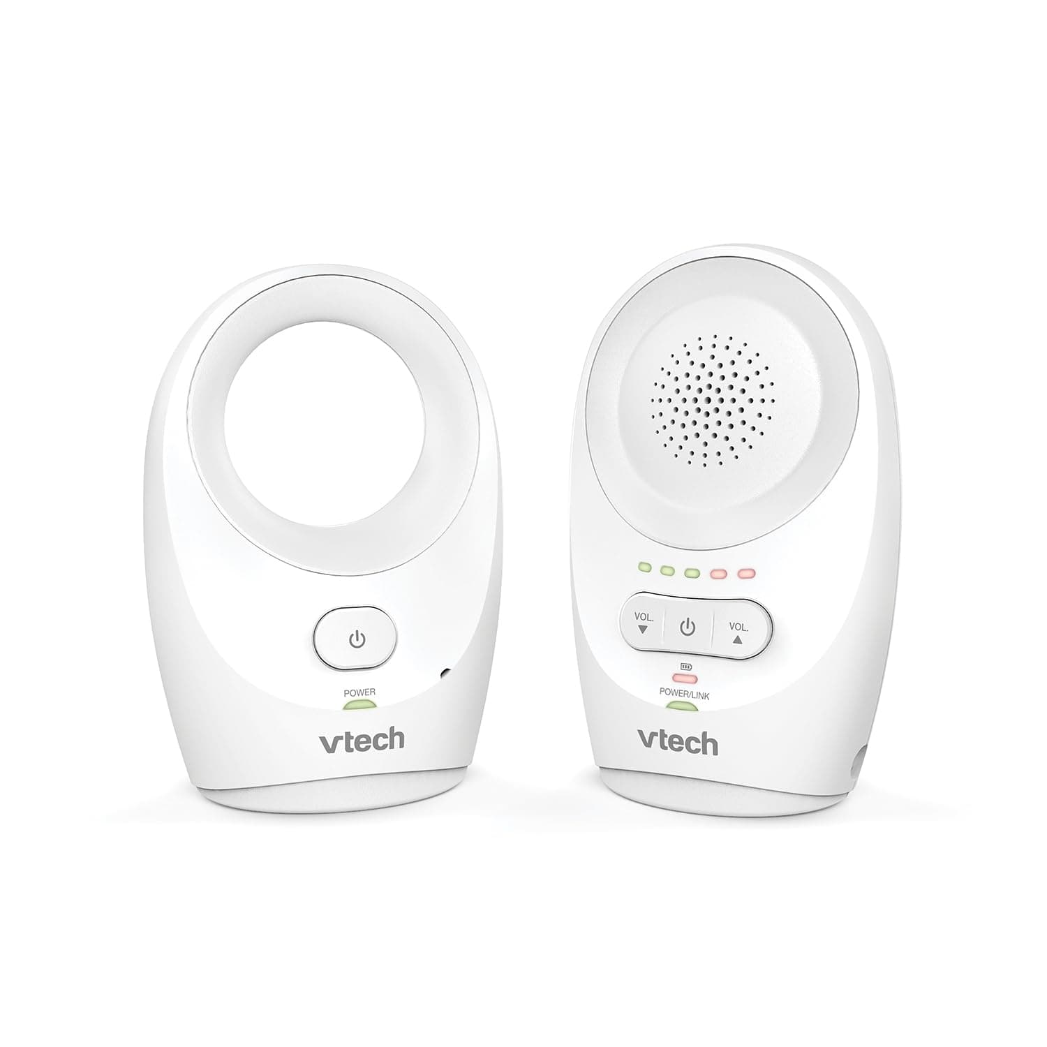 VTech BM1120 Baby Audio Monitoring Device, Clear Sound Transmission and Safety, Long Range, 5-Level LED Volume Indicator, Belt Clip, Rechargeable Batteries