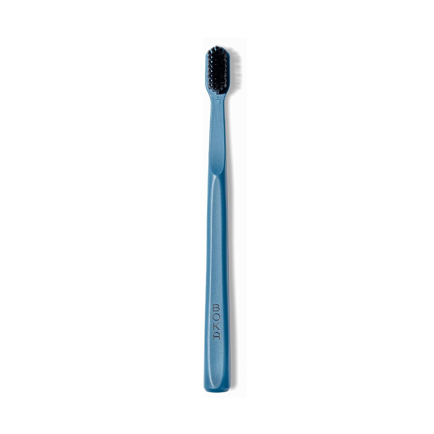 Boka Classic Soft Bristle Manual Toothbrush - Activated Charcoal | Tapered Bristles for Sensitive Gums - BPA-Free Adult and Kids Care - Travel Cap Included - Bioplastic Handle - Blue, 1Pk