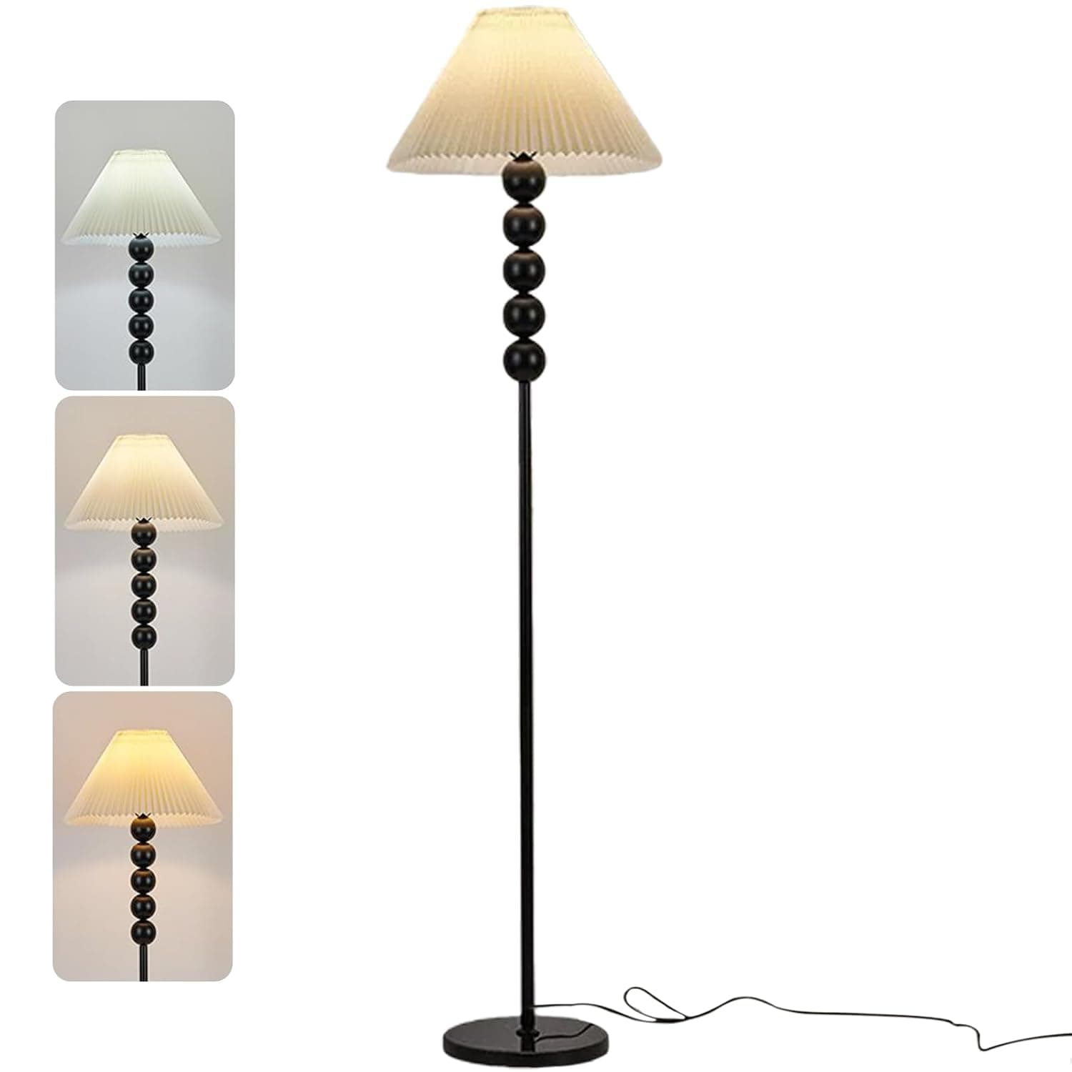 Floor lamp, 3 Levels Brightness Linen Lampshade, مصباح ارضي, for Standing Lamp Tall Lamp for Living Room, Office, Bedroom, Readin