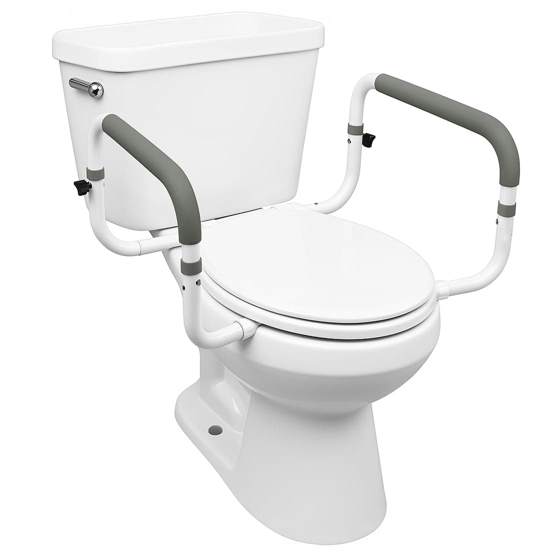 Carex Toilet Safety Frame - Toilet Safety Rails With Adjustable Width - Toilet Rails For Elderly, Handicap, Home Health Care Equipment After Surgery, Supports 300lbs