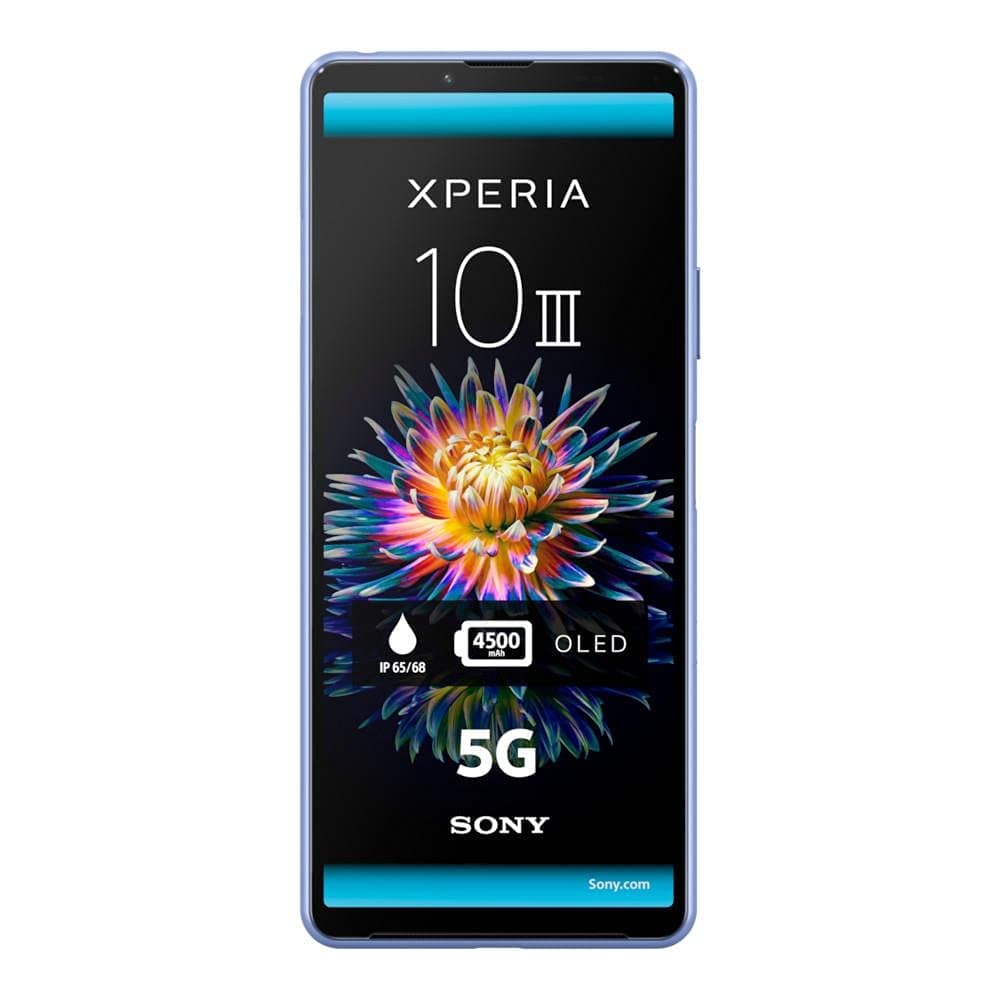 Sony Xperia 10 III - 6.0 Inch 21:9 Wide™ FHD+ HDR OLED display - Triple lens camera - 3.5 mm audio jack - Android 11 - SIM free - 6GB RAM - 128GB Storage - IP65/68 rating - Dual SIM hybrid* - Blue