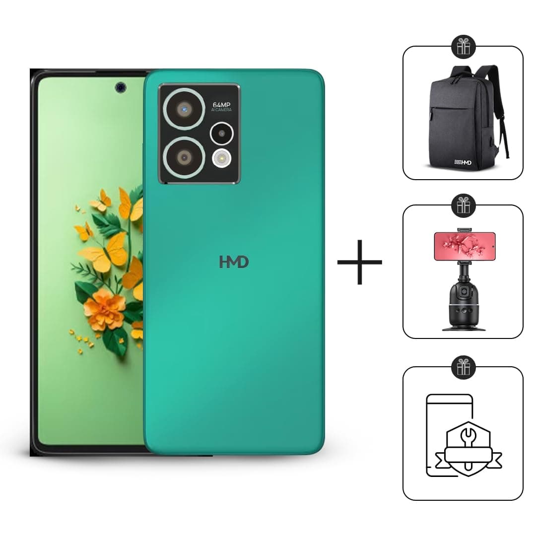 HMD Crest Max 5G Smartphone | 64MP Triple Rear AI Camera | 50 MP Front Selfie Camera | 6.67" FHD+ OLED Display | 8 GB+8GB VRAM & 256 GB Storage | 33W Fast Charging | 5000 mAh Battery | Glacier Green
