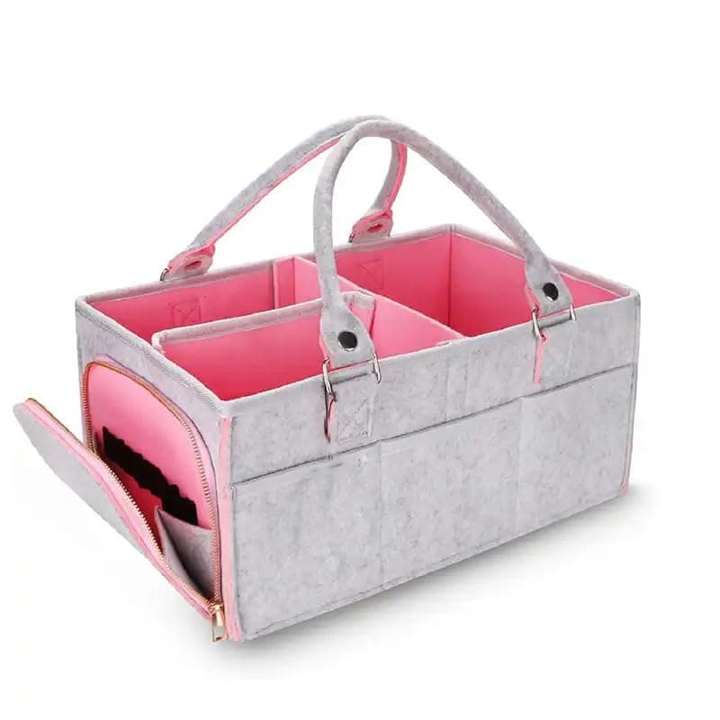 Baby Diaper Caddy Organizer, Large Nursery Storage Bin Basket, Portable Holder Tote Bag for Changing Table and Car, Baby Shower Gifts and Newborn Essentials Registry Must-Have Item (Unisex)
