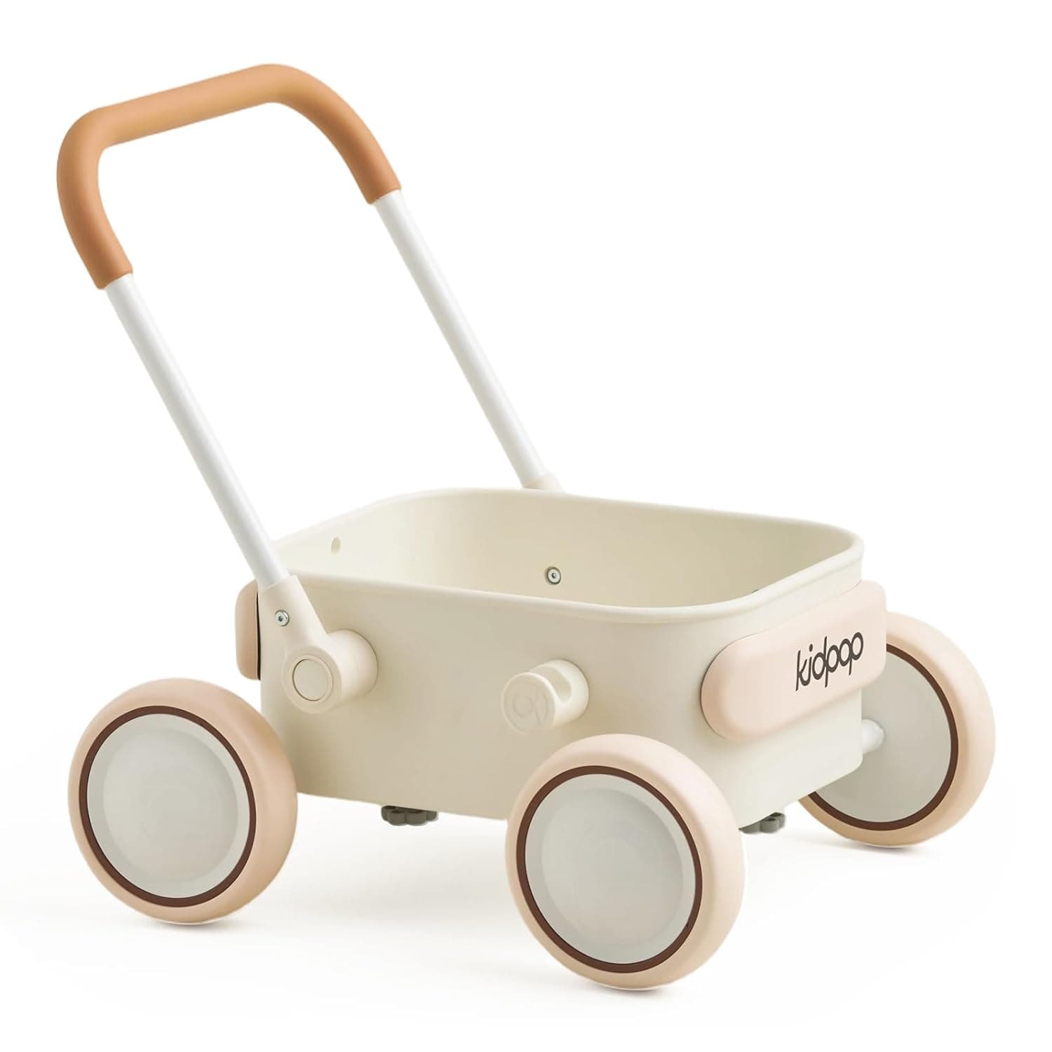 PULA Baby Push Walker with Wheels Toddler Wagon for First Learner Baby Toys 6-12 Months, 1 Year Old Birthday Gifts, Indoors and Outdoors (White)