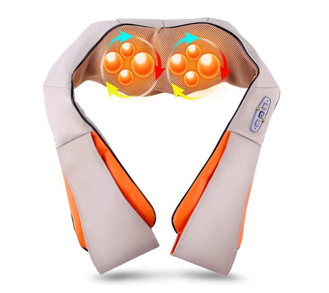 Shiatsu Neck Shoulder Back Massager, Electric Deep Tissue 3D Kneading Massage Pillow for Lower Back, Calf, Legs, Full Body Muscle Relaxation, Home, Office, and Car Use