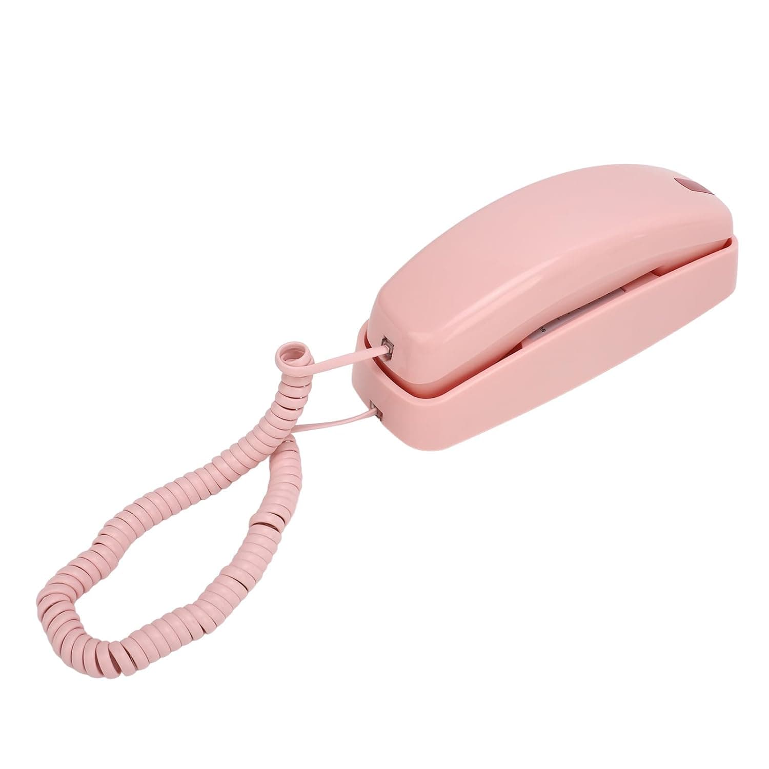 Landline Phone for Home, Corded Phone Wall Mountable Small Big Button Lightweight Senior Friendly for Hotel (Roseate)