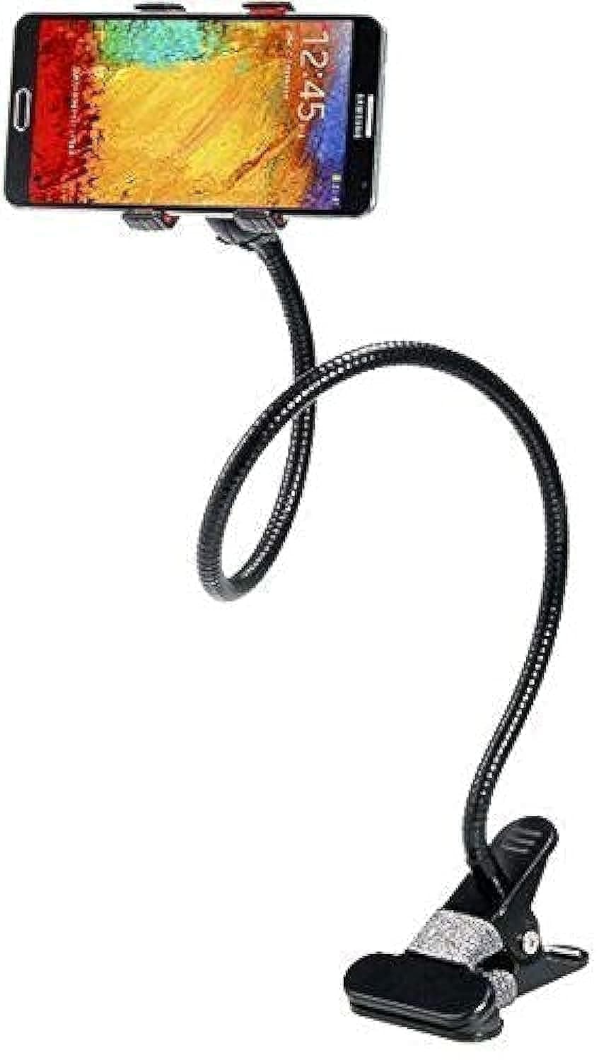 حاملة هاتف بيد طويلة تضع على المكاتب للهواتف المحمولة، معدن