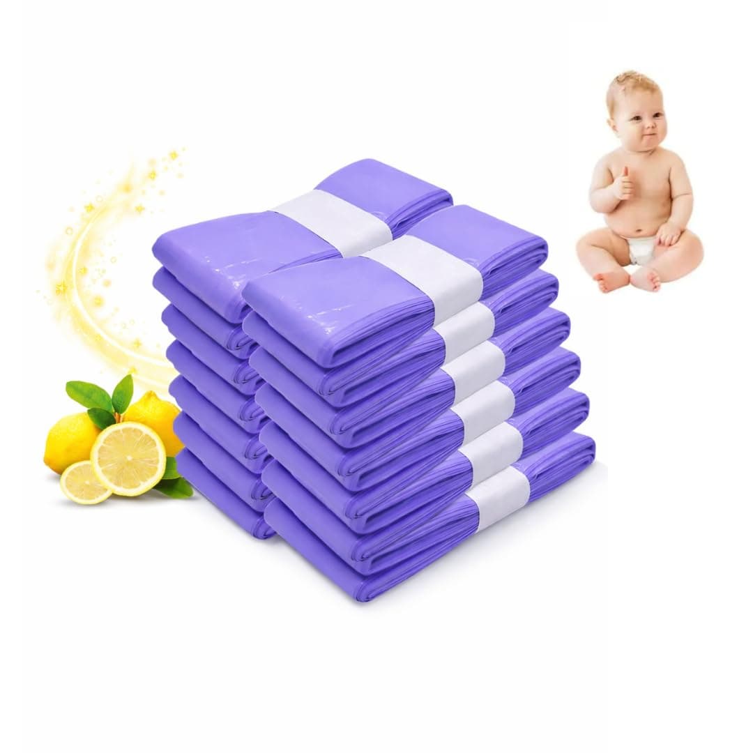 10 Pack scented Nappy Bin refill bag baby waste disposal Diaper bag Universal Fit Tommee Tippee Twist&Click 4.8m Heavy duty 7-Layer Antibacterial Smellproof Diaper Cassette Pail Refill Hold 350 Diaper