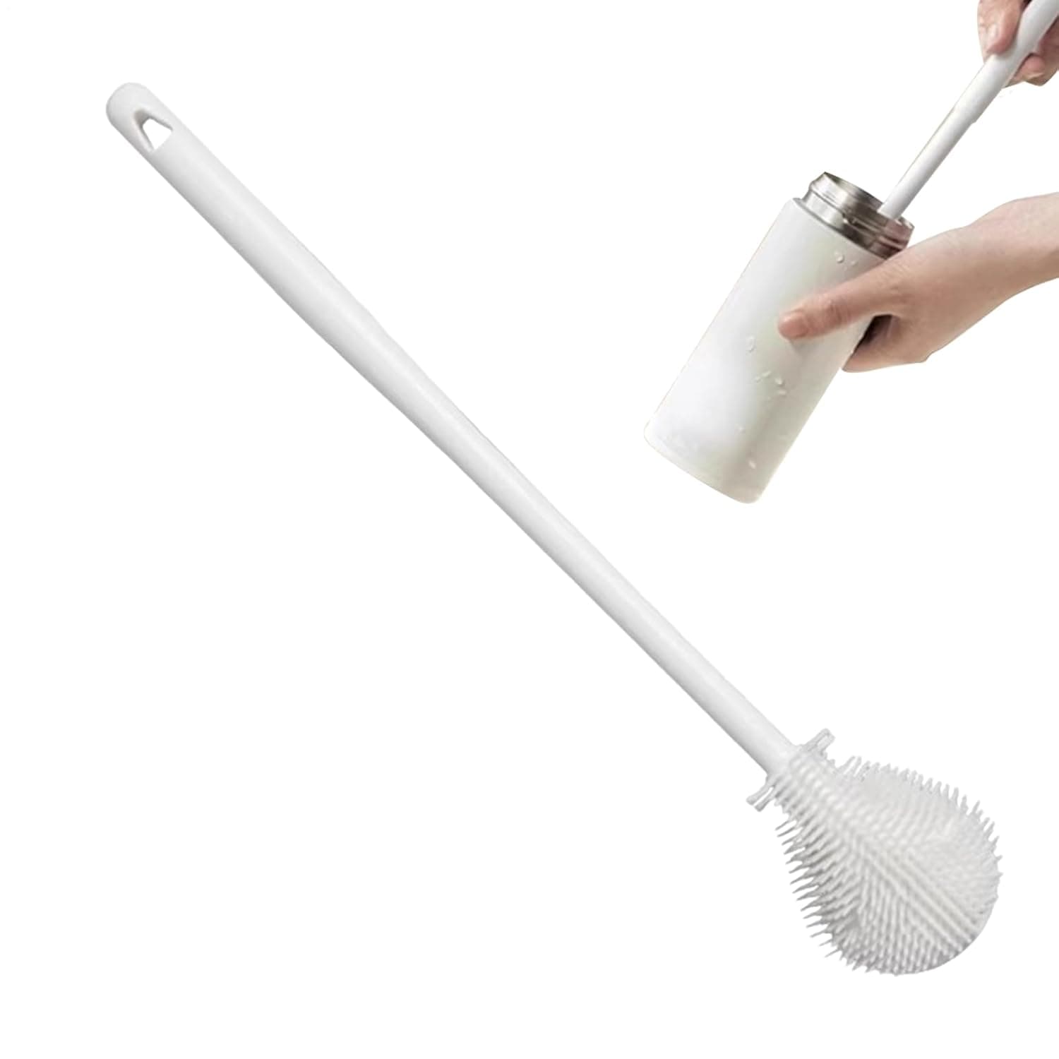 Bottle Scrubber Brush with Long Handle Cleaning Scrubber | Soft Bristles Milk Bottle Brushes for Cup Dishes Flask Glassware Tumblers Mug Home Travel Lab Nursery