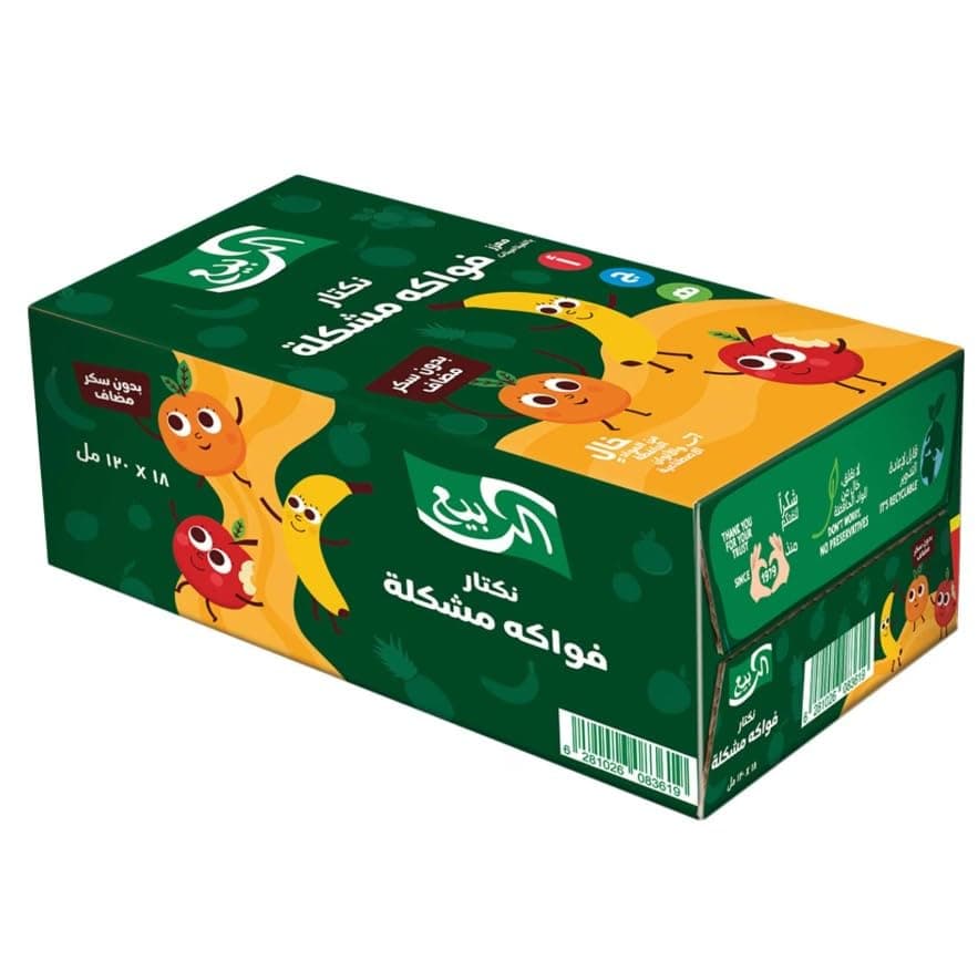 Al Rabie Mixed Fruit Drink Juice 18x120 ml
