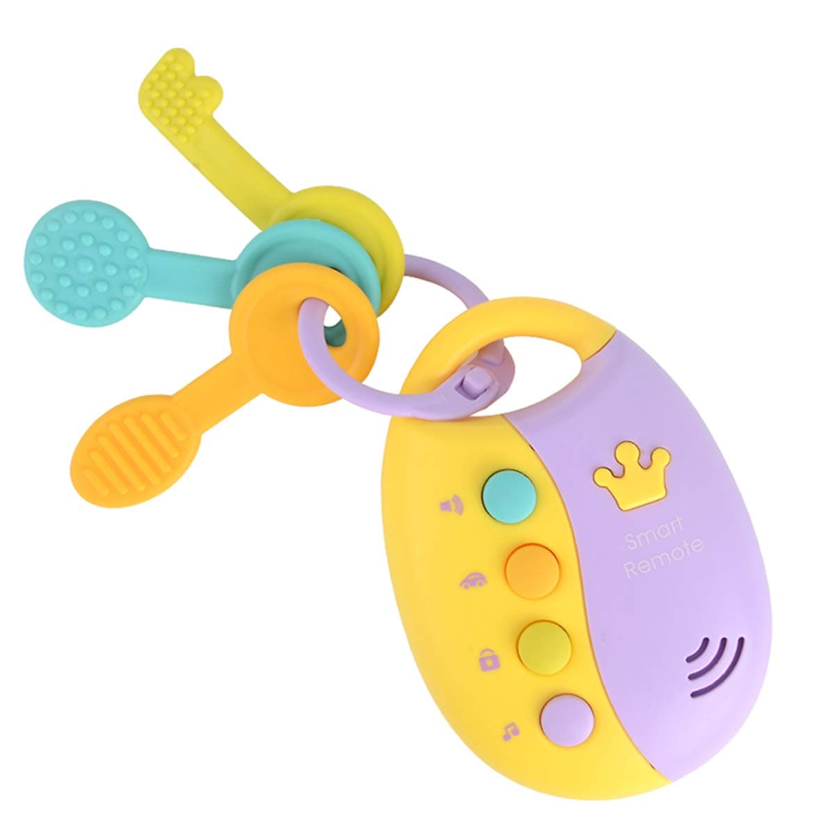 Baby Musical Smart Car Remote Key with Light and Sound,Early Educational Learning Teething Play Toys for Kids 12 Months and Up