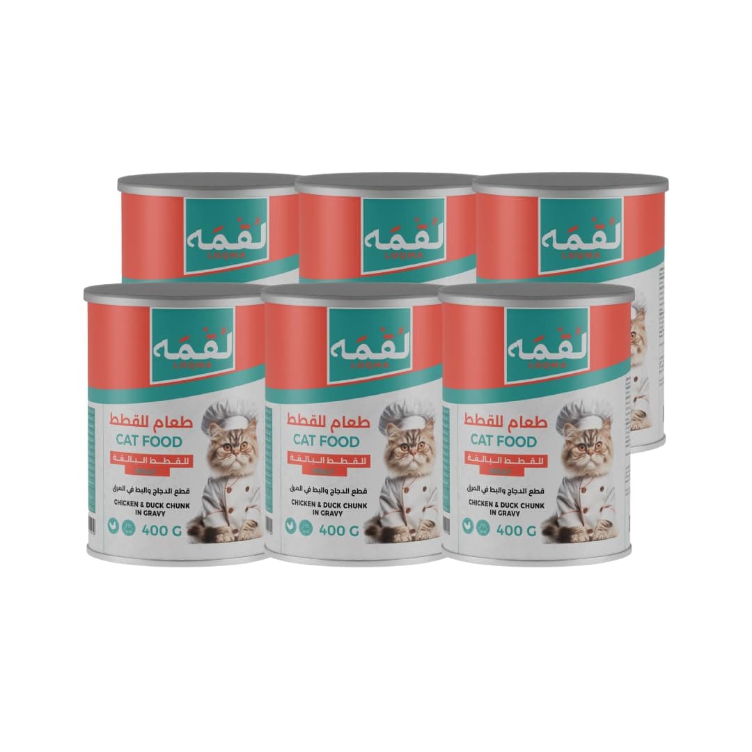 Loqma Chicken & Duck Chunk In Gravy(400G X 6) For Adult Cat