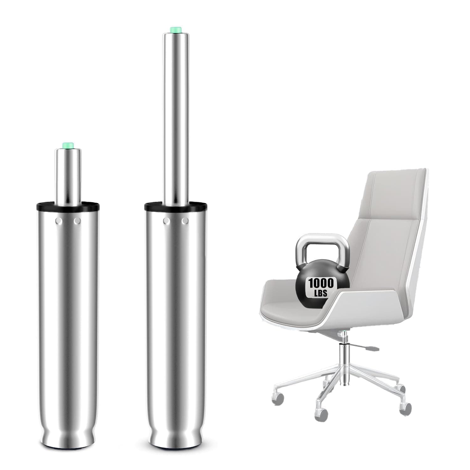 MASTERY MART 9 Inches to 13 Inches Office Chair Gas Cylinder, 4" Stroke, Heavy Duty 1000 lbs, Universal Office Chair Replacement Gas Lift Cylinder Pneumatic Shock, Class 4 (Not for 1KEA, Silver)