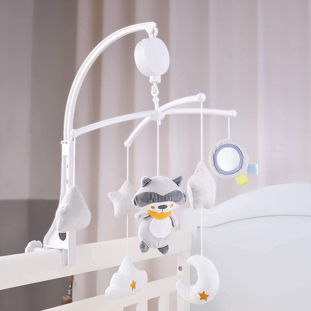 Baby Musical Cot Toy, Universal Nursery Baby Cot Bed Mobile Cute Music Activity Crib Stroller Soft Toys for Newborn Infant Toddler