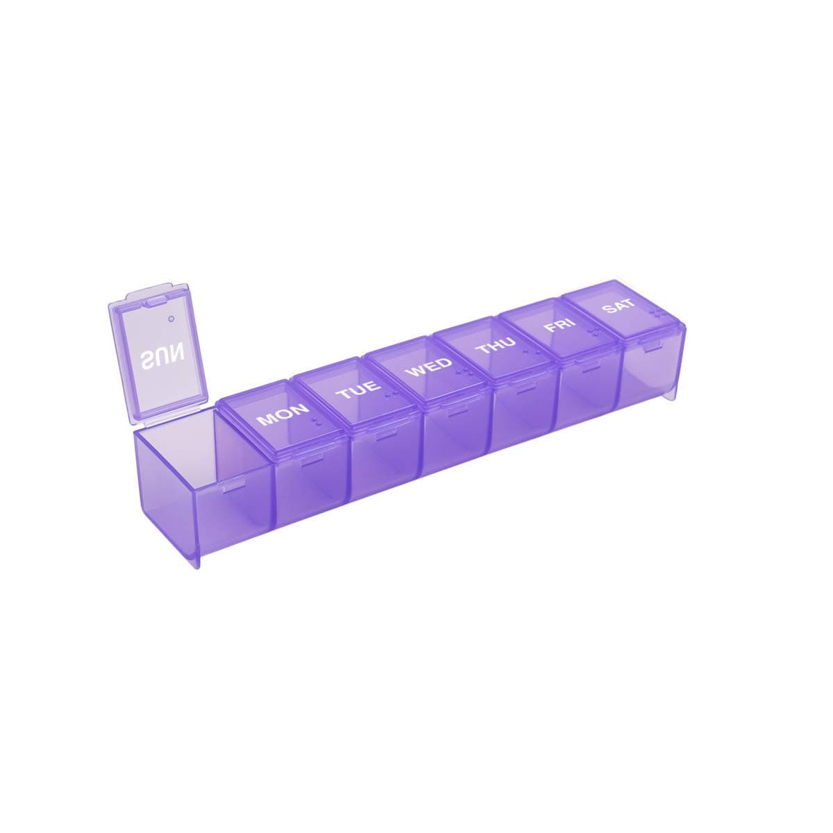 EZY DOSE Weekly (7-Day) Daily Pill Case, Medicine Planner, Vitamin Organizer, Supplement Container, Convenient and Easy to Use, Large Compartments, Travel Friendly, Purple, Made in the USA, BPA Free | Compact Daily Vitamin & Supplement Medicine Case, Pop Up Compartments, Convenient and Easy to Use, Travel-Friendly, BPA-Free