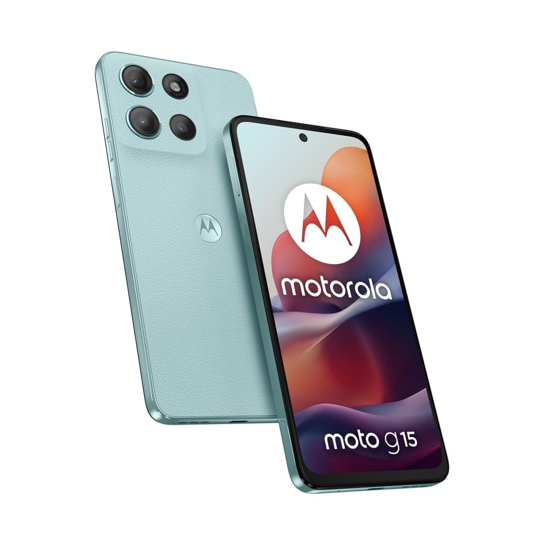 Motorola Moto G15 Dual-SIM 128GB ROM + 8GB RAM (GSM Only | No CDMA) Factory Unlocked 4G/LTE Smartphone (Glacier Blue) - International Version