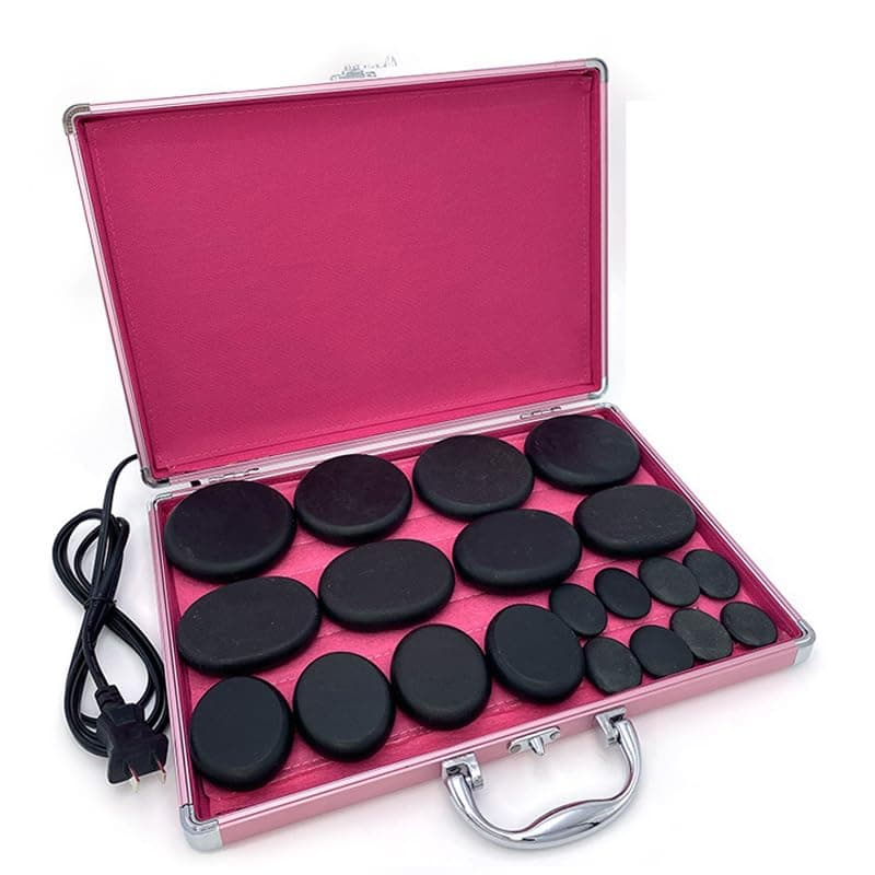 NEWFUN Hot Stone Massage Kit Professional 20 Hot Massage Stones, Portable Heated Massage Stones for Home Use, Ideal for Spa, Massage, Relaxation Therapy