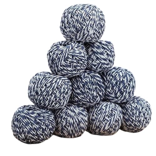 Twine, 10 Rolls 1.5mm ,DIY Crafts, Picture Display and Embellishments, Festive Twine for Gift Wrapping (Each 229 Feet),Blue White