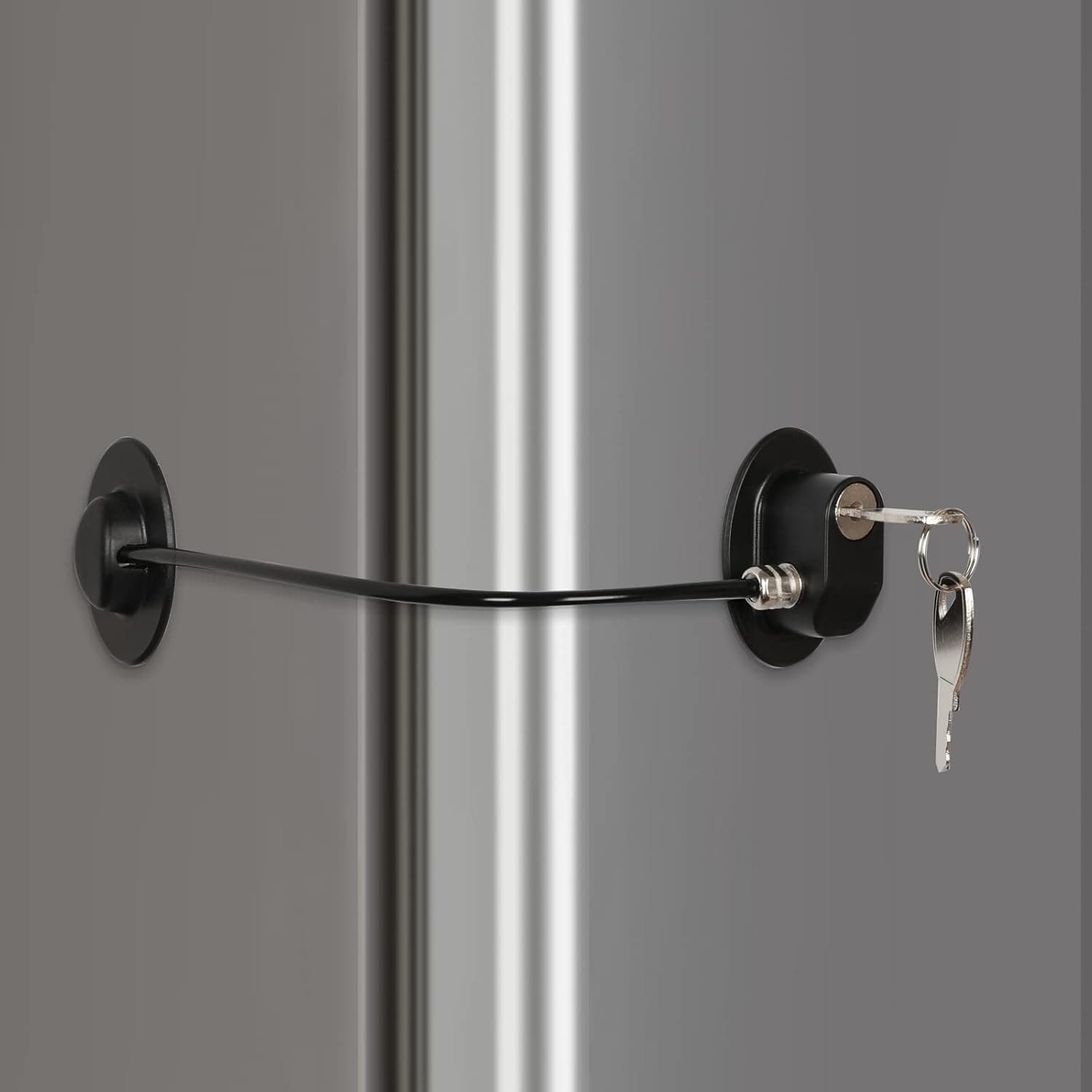 REZIPO - Refrigerator Door Lock with 2 Keys, File Drawer Lock, Freezer Door Lock and Child Safety Cabinet Lock by REZIPO Black