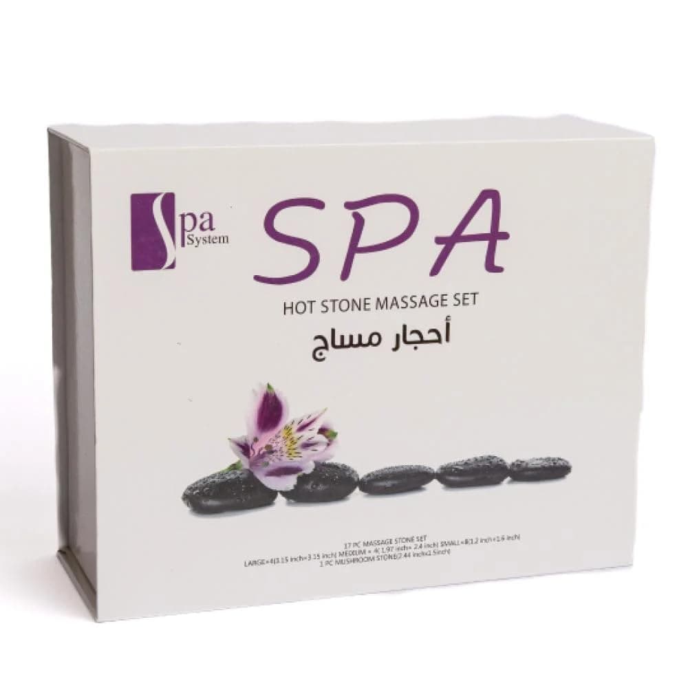 Spa System Hot Stone Massage Set, 17 Pieces Professional Therapy Stones, Back and Neck Massage, Deep Relaxation and Pain Relief